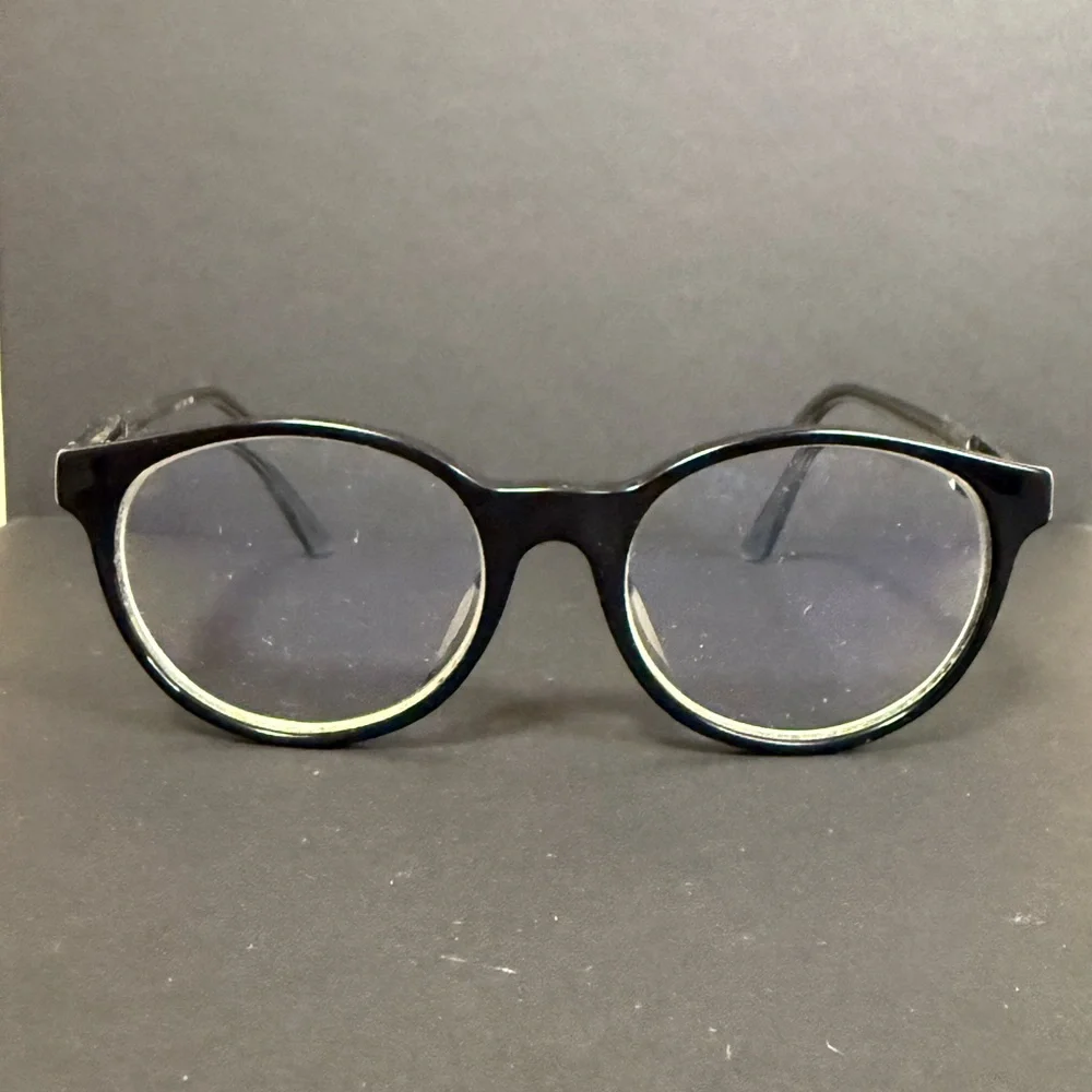 Gucci Black Round Optical Glasses with Blue Velvet Case